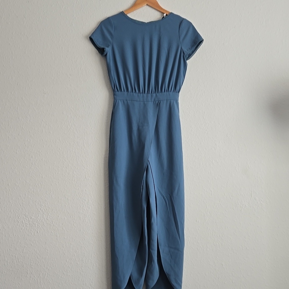 Rare Reiss Florence Short Sleeve Tailored Jumpsuit Teal Blue Fancy Formal - Picture 2 of 14